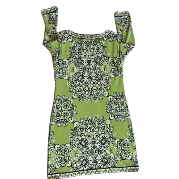BCBGMaxazria AVILA dress lime green combo Small - Picture 7 of 16